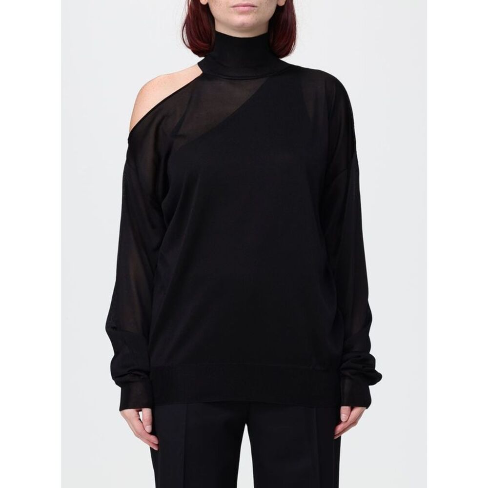 Fendi Women Cut-Out Shoulder Viscose Knit Turtleneck Jumper Fendi
